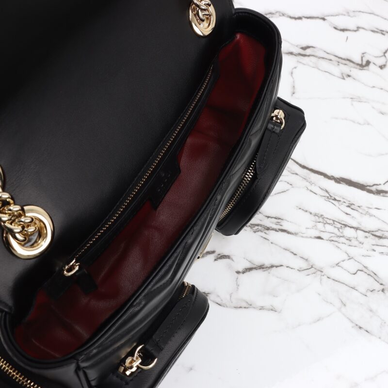Replica Gucci Marmont 2.0 GG Shoulder Bag Black 10 Replica Gucci Marmont 2.0 GG Shoulder Bag Black - authentic-look luxury purse replica