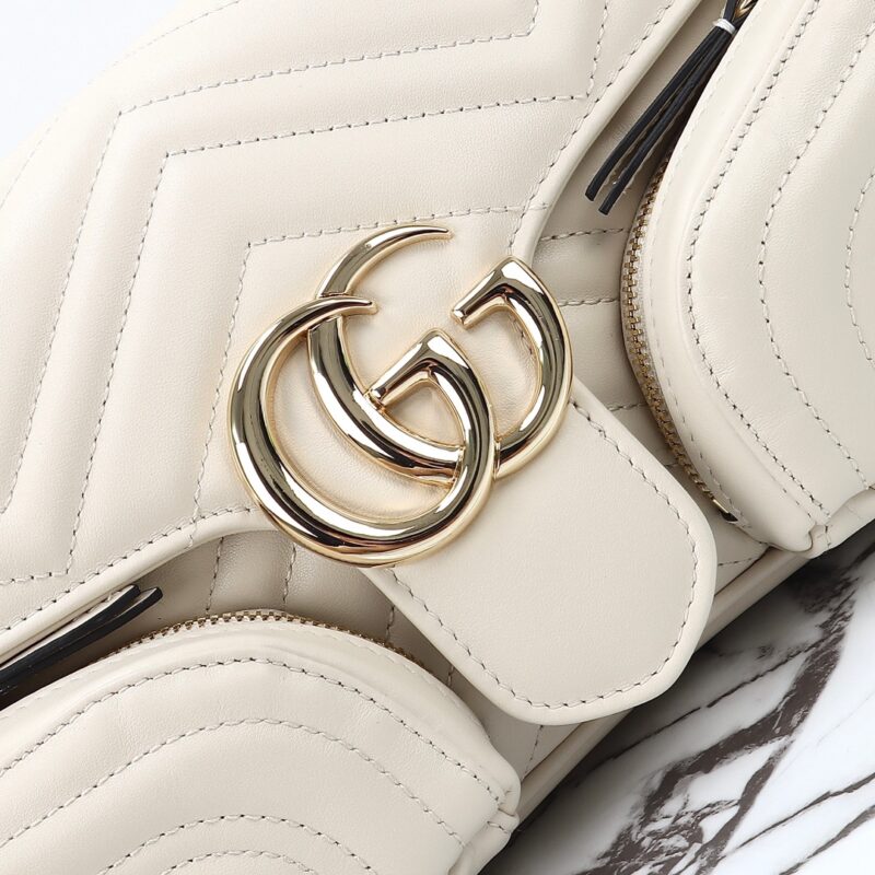 Replica Gucci Marmont 2.0 GG Shoulder Bag White 4 Replica Gucci Marmont 2.0 GG Shoulder Bag White - 1:1 designer replica handbag