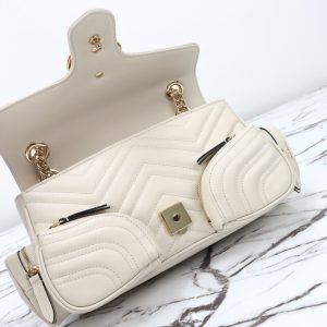 Replica Gucci Marmont 2.0 GG Shoulder Bag White 7 Replica Gucci Marmont 2.0 GG Shoulder Bag White - premium-grade designer purse dupe