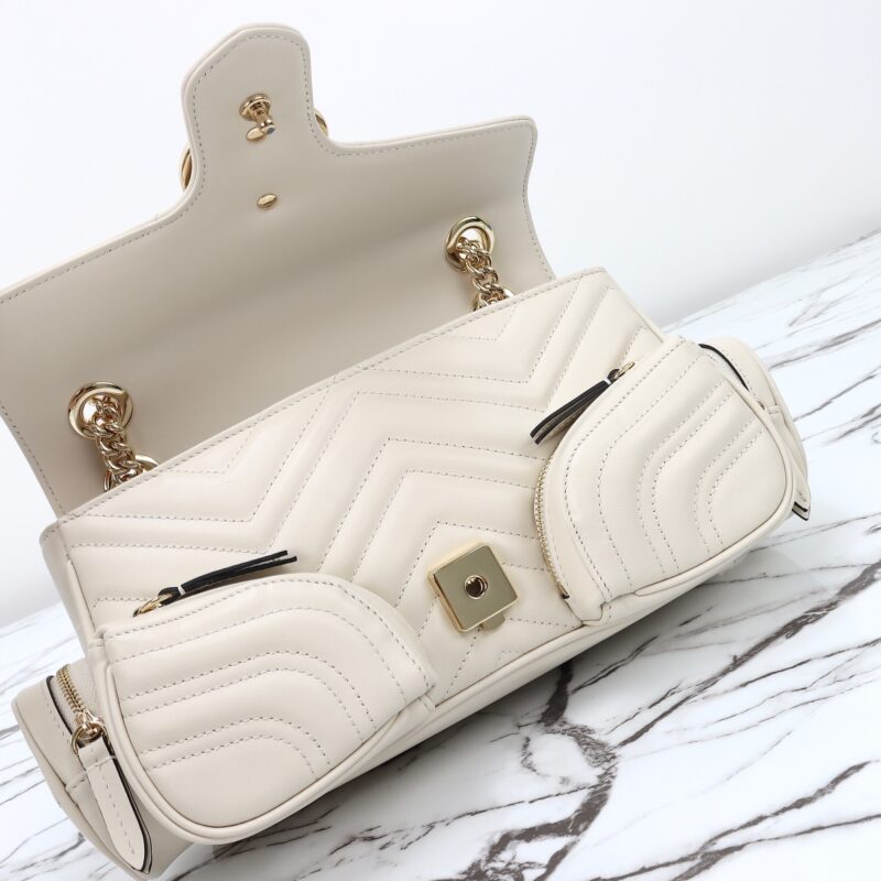 Replica Gucci Marmont 2.0 GG Shoulder Bag White 7 Replica Gucci Marmont 2.0 GG Shoulder Bag White - premium-grade designer purse dupe