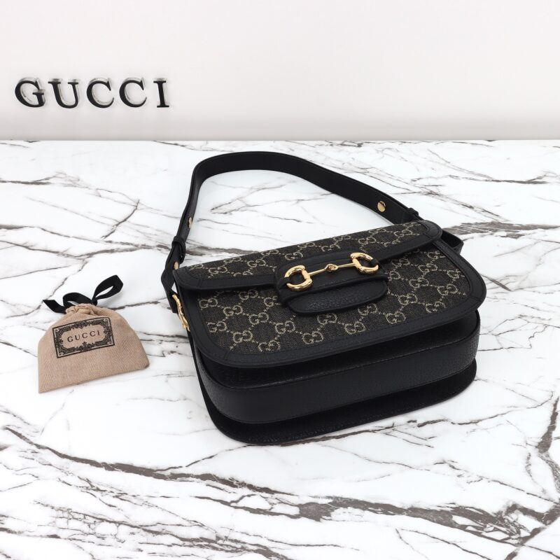 Replica Gucci G 1955 Horsebit Black Denim 9 Replica Gucci G 1955 Horsebit Black Denim - near-authentic luxury replica handbag