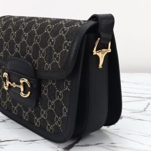Replica Gucci G 1955 Horsebit Black Denim 6 Replica Gucci G 1955 Horsebit Black Denim - high-end fake designer purse