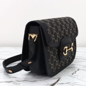 Replica Gucci G 1955 Horsebit Black Denim 4 Replica Gucci G 1955 Horsebit Black Denim - near-authentic luxury replica handbag