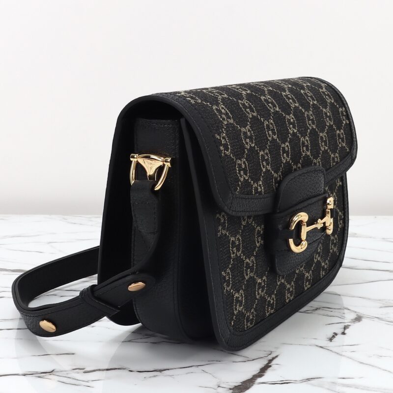Replica Gucci G 1955 Horsebit Black Denim 4 Replica Gucci G 1955 Horsebit Black Denim - near-authentic luxury replica handbag