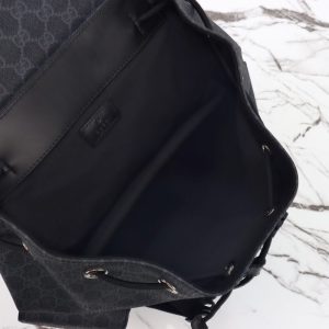 Replica Gucci GG Supreme Backpack Black 2 Replica Gucci GG Supreme Backpack Black - high-end fake designer purse