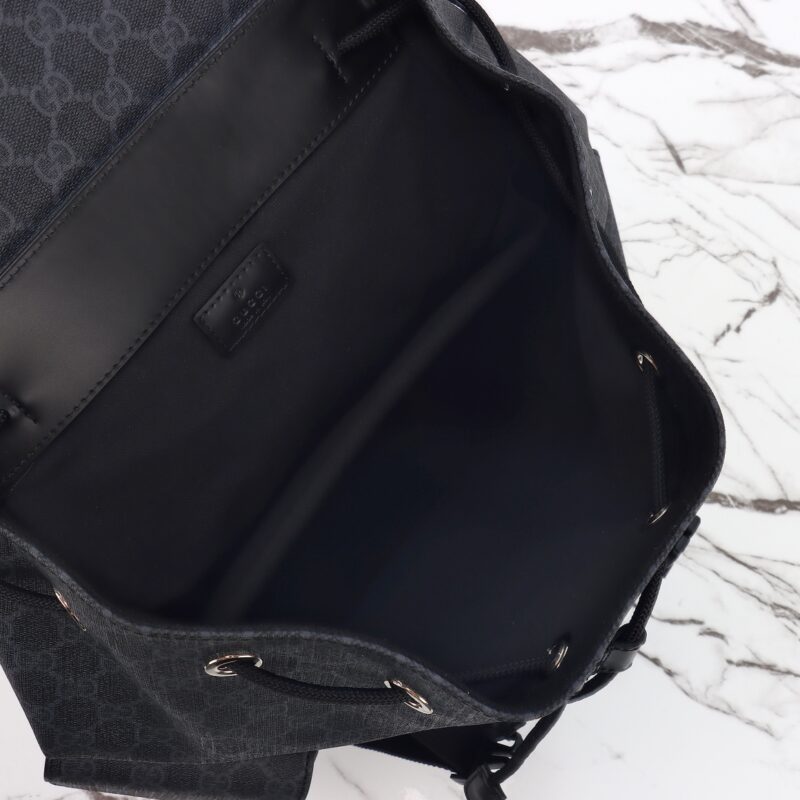 Replica Gucci GG Supreme Backpack Black 2 Replica Gucci GG Supreme Backpack Black - high-end fake designer purse
