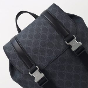 Replica Gucci GG Supreme Backpack Black 5 Replica Gucci GG Supreme Backpack Black - premium 1:1 fake handbag model