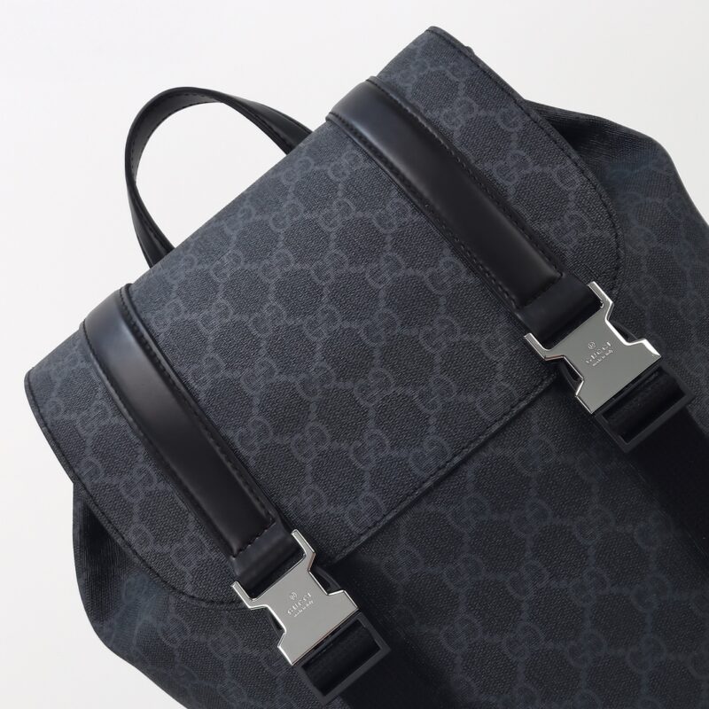 Replica Gucci GG Supreme Backpack Black 5 Replica Gucci GG Supreme Backpack Black - premium 1:1 fake handbag model