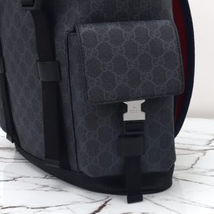 Replica Gucci GG Supreme Backpack Black 14 Replica Gucci GG Supreme Backpack Black - high-end fake designer purse