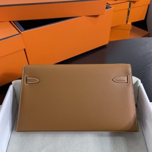 Replica Hermes Kelly Elan Brown Silver - elite superclone designer purse