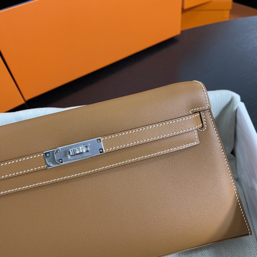 Replica Hermes Kelly Elan Brown Silver - ultra-realistic fake designer tote