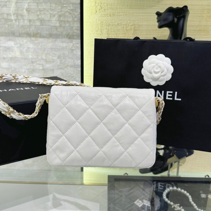 Replica CHANEL 19 Mini Flap White Bag 3 Replica CHANEL 19 Mini Flap White Bag - near-authentic luxury replica handbag