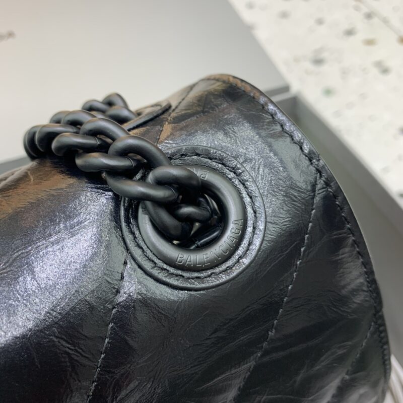 Replica Balenciaga Crush Large Full Black - authentic-look luxury purse replica
