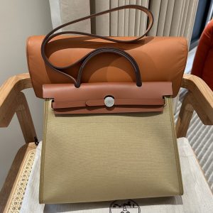 Replica Hermes Herbag 31cm Brown Canvas 1 Replica Hermes Herbag 31cm Brown Canvas - elite superclone designer purse