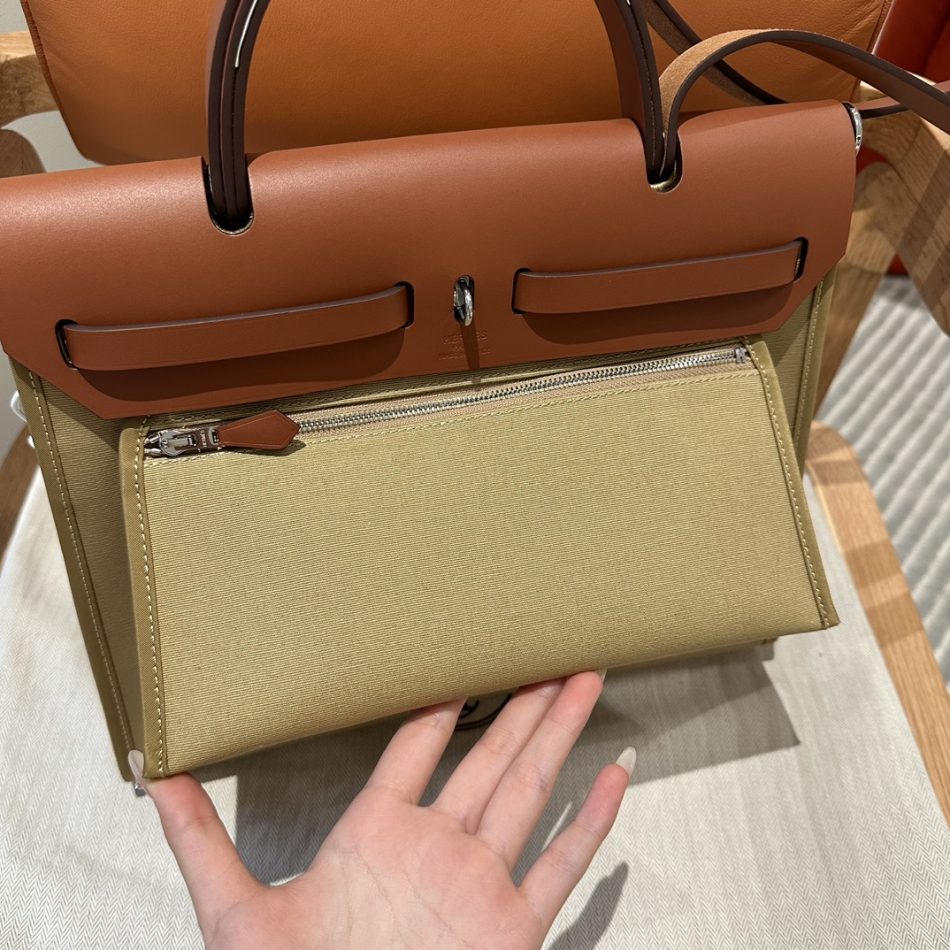 Replica Hermes Herbag 31cm Brown Canvas 4 Replica Hermes Herbag 31cm Brown Canvas - top-tier luxury replica shoulder bag