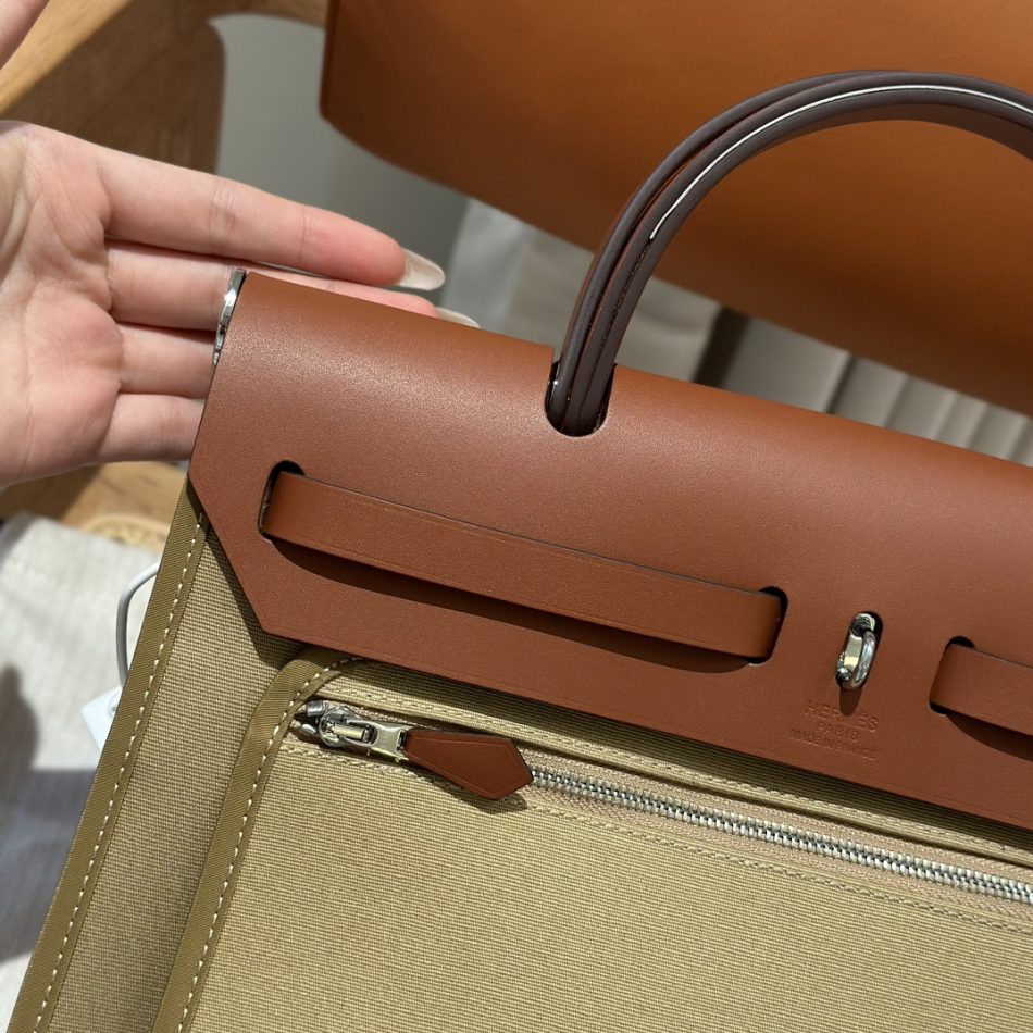 Replica Hermes Herbag 31cm Brown Canvas 5 Replica Hermes Herbag 31cm Brown Canvas - realistic designer-inspired fake bag
