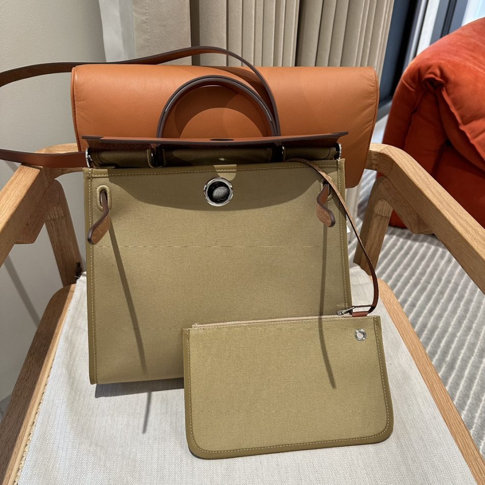 Replica Hermes Herbag 31cm Brown Canvas 7 Replica Hermes Herbag 31cm Brown Canvas - realistic designer-inspired fake bag