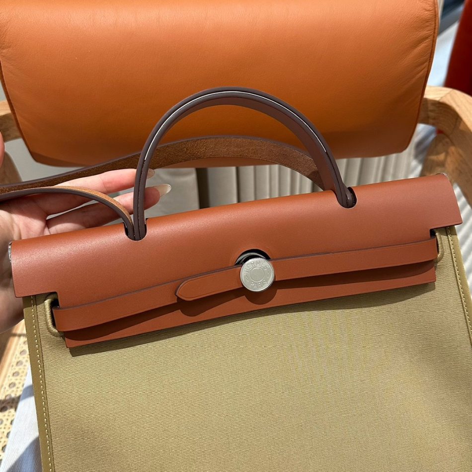 Replica Hermes Herbag 31cm Brown Canvas 8 Replica Hermes Herbag 31cm Brown Canvas - elite superclone designer purse