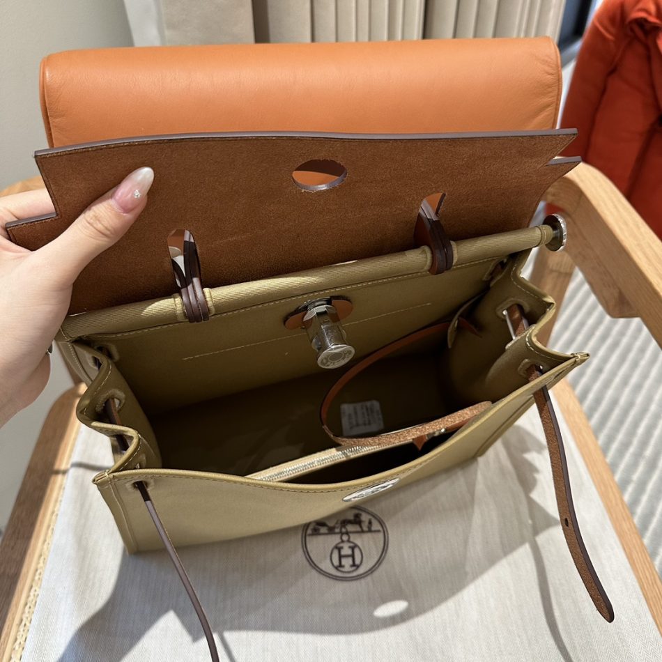 Replica Hermes Herbag 31cm Brown Canvas 12 Replica Hermes Herbag 31cm Brown Canvas - best quality luxury bag dupe