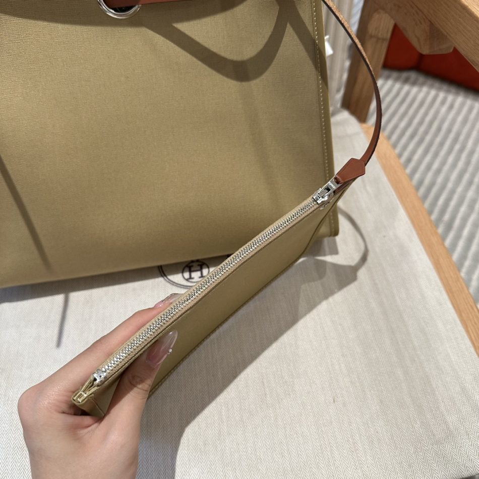 Replica Hermes Herbag 31cm Brown Canvas 18 Replica Hermes Herbag 31cm Brown Canvas - premium 1:1 fake handbag model