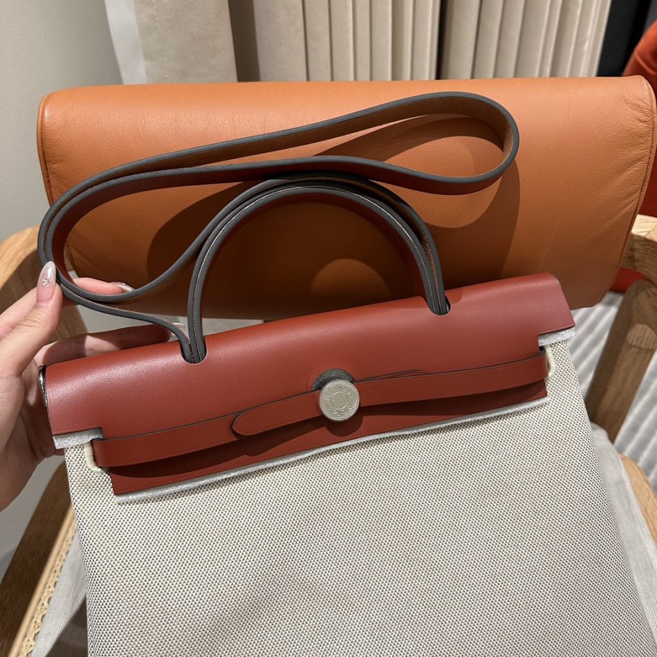 Replica Hermes Herbag 31cm Beige Red - premium-grade designer purse dupe