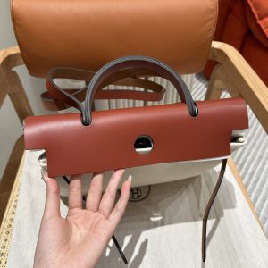 Replica Hermes Herbag 31cm Beige Red - best-selling designer handbag dupe