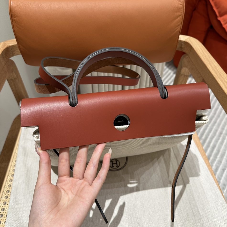 Replica Hermes Herbag 31cm Beige Red - best-selling designer handbag dupe