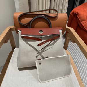 Replica Hermes Herbag 31cm Beige Red - best-selling designer handbag dupe