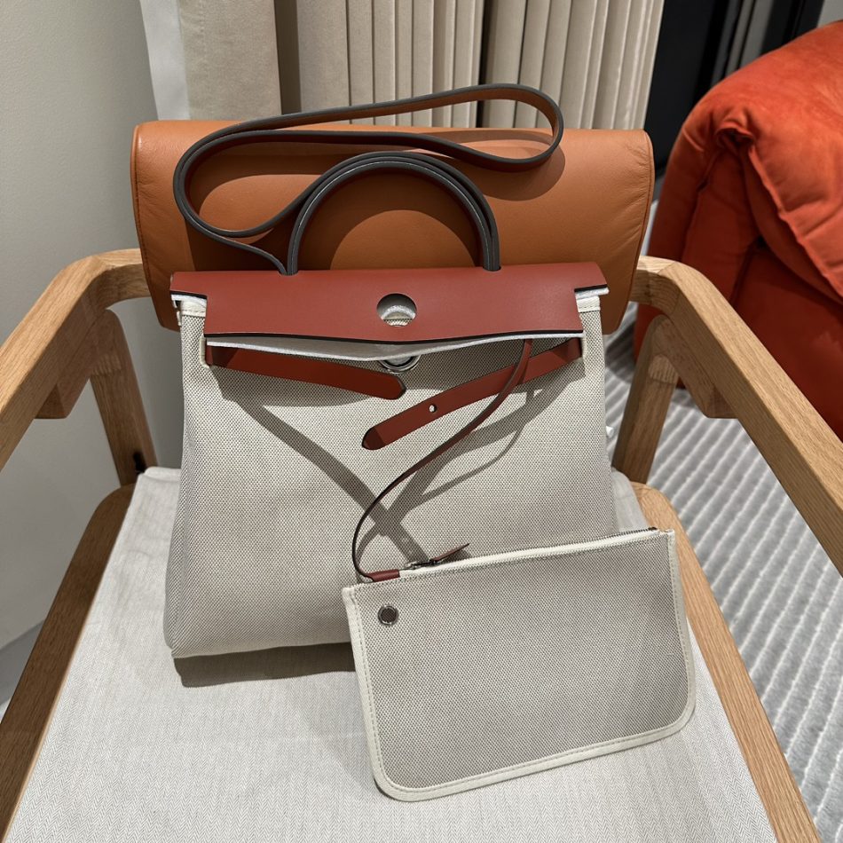 Replica Hermes Herbag 31cm Beige Red - best-selling designer handbag dupe