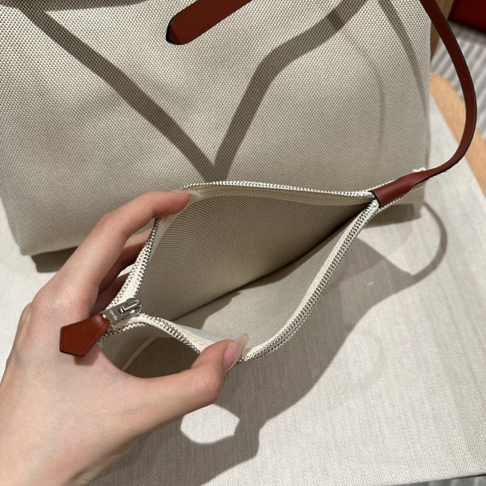 Replica Hermes Herbag 31cm Beige Red - best quality luxury bag dupe