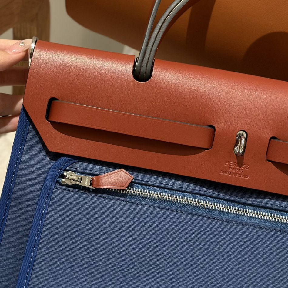 Replica Hermes Herbag 31cm Blue Canvas 2 Replica Hermes Herbag 31cm Blue Canvas - near-authentic luxury replica handbag