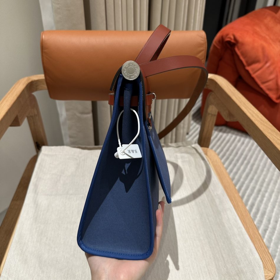 Replica Hermes Herbag 31cm Blue Canvas 5 Replica Hermes Herbag 31cm Blue Canvas - ultra-realistic fake designer tote
