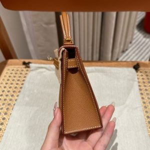 Replica Hermes Kelly Brown Epsom Gold 8 Replica Hermes Kelly Brown Epsom Gold - authentic-look luxury purse replica