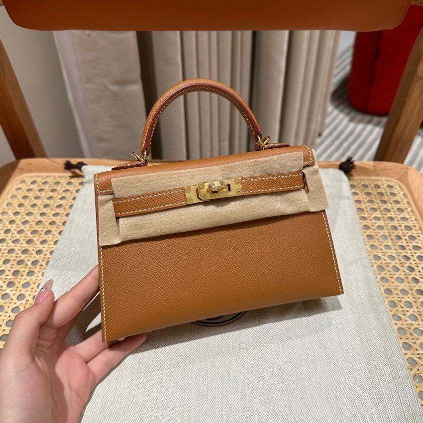 Replica Hermes Kelly Brown Epsom Gold 1 Replica Hermes Kelly Brown Epsom Gold - best quality luxury bag dupe