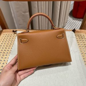 Replica Hermes Kelly Brown Epsom Gold 9 Replica Hermes Kelly Brown Epsom Gold - best quality luxury bag dupe