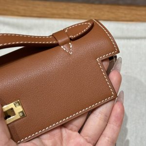 Replica Hermes Kelly Pochette Swift Brown 4 Replica Hermes Kelly Pochette Swift Brown - elite superclone designer purse