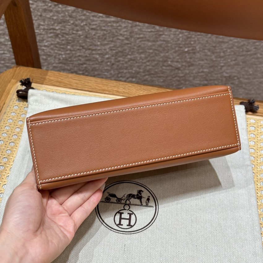 Replica Hermes Kelly Pochette Swift Brown 7 Replica Hermes Kelly Pochette Swift Brown - top-tier luxury replica shoulder bag