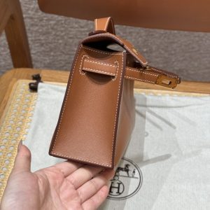 Replica Hermes Kelly Pochette Swift Brown 15 Replica Hermes Kelly Pochette Swift Brown - elite superclone designer purse