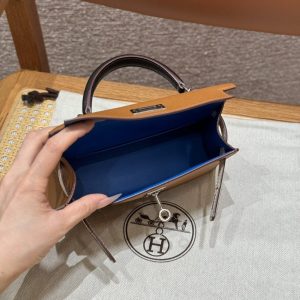Replica Hermes Kelly Noir Blue Epsom - high-end fake designer purse