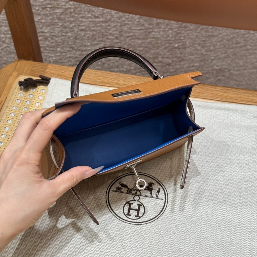 Replica Hermes Kelly Noir Blue Epsom - high-end fake designer purse
