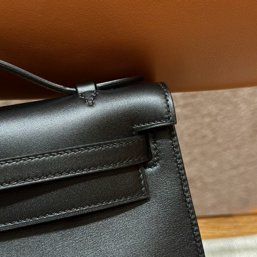 Replica Hermes Kelly Pochette Swift Black 5 Replica Hermes Kelly Pochette Swift Black - premium 1:1 fake handbag model