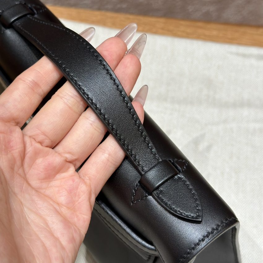 Replica Hermes Kelly Pochette Swift Black 7 Replica Hermes Kelly Pochette Swift Black - best quality luxury bag dupe