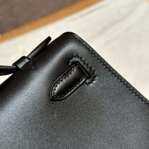 Replica Hermes Kelly Pochette Swift Black 10 Replica Hermes Kelly Pochette Swift Black - realistic designer-inspired fake bag