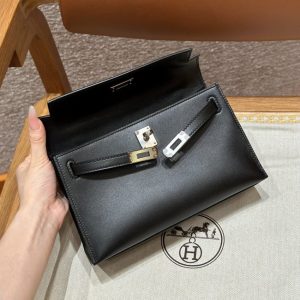 Replica Hermes Kelly Pochette Swift Black 11 Replica Hermes Kelly Pochette Swift Black - best-selling designer handbag dupe