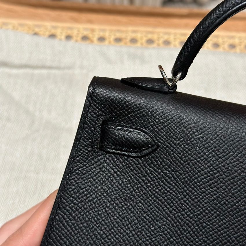 Replica Hermes Kelly Black Epsom Silver 2 Replica Hermes Kelly Black Epsom Silver - 1:1 designer replica handbag