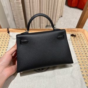 Replica Hermes Kelly Black Epsom Silver 4 Replica Hermes Kelly Black Epsom Silver - premium 1:1 fake handbag model