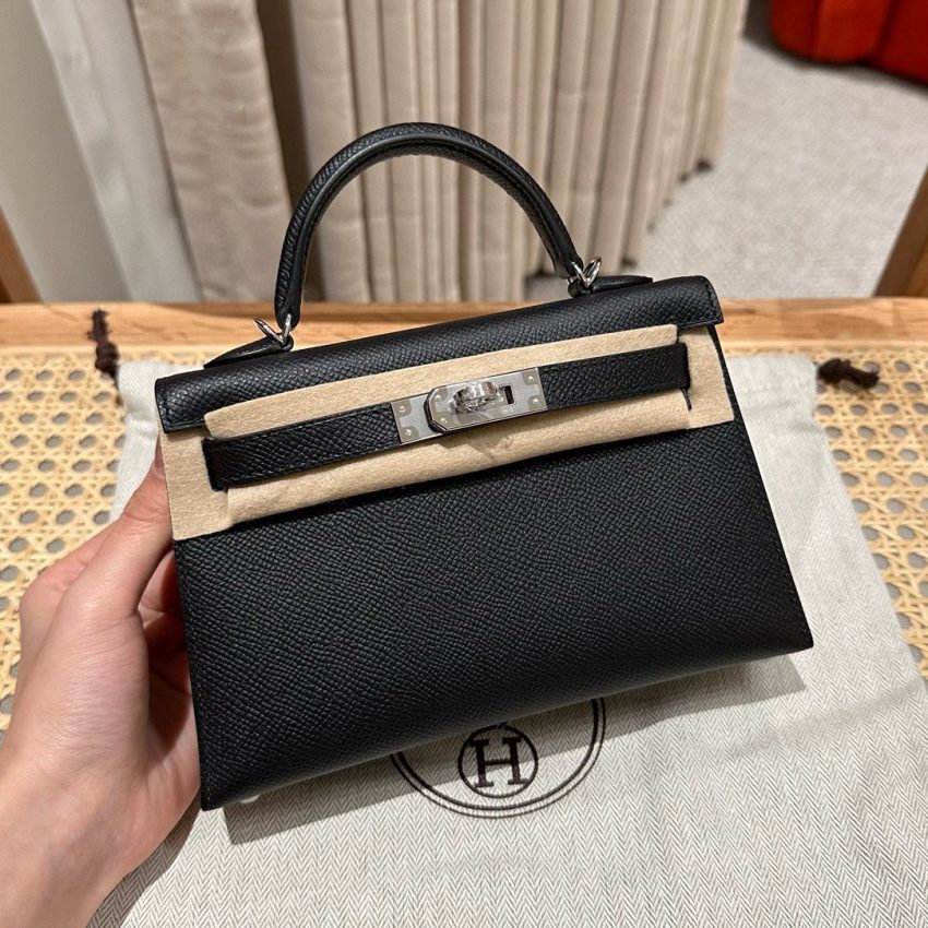 Replica Hermes Kelly Black Epsom Silver 1 Replica Hermes Kelly Black Epsom Silver - best-selling designer handbag dupe