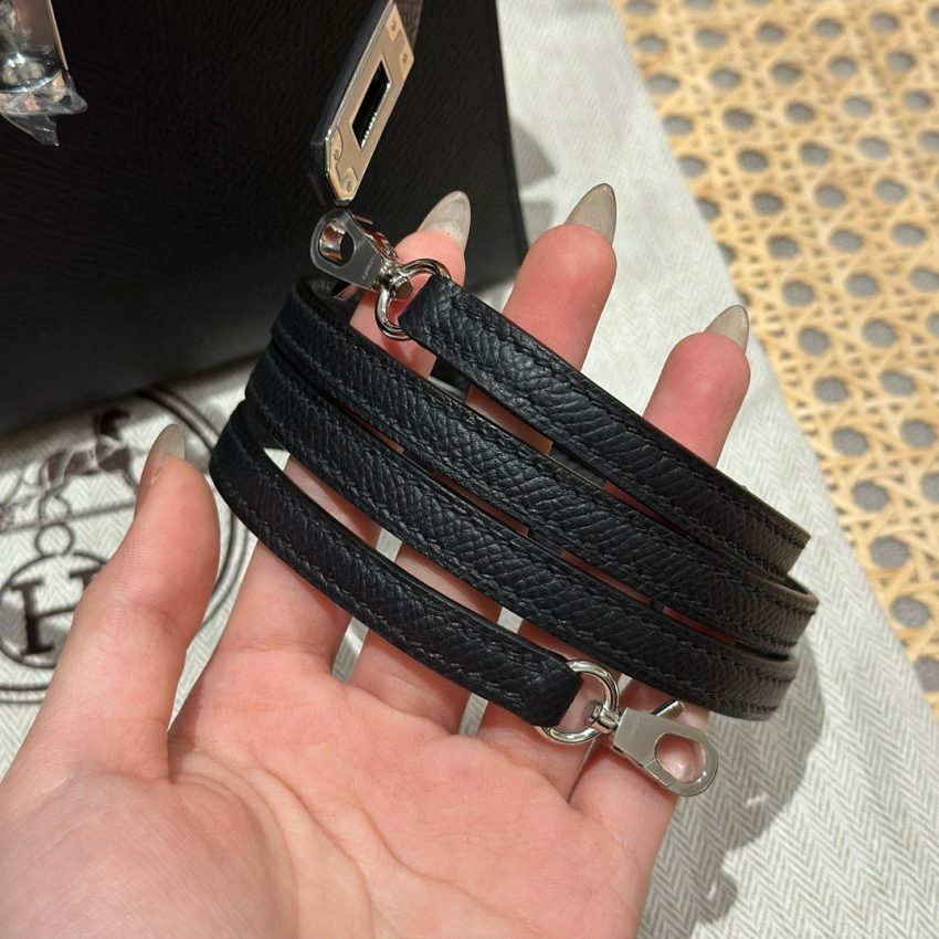 Replica Hermes Kelly Black Epsom Silver 7 Replica Hermes Kelly Black Epsom Silver - authentic-look luxury purse replica