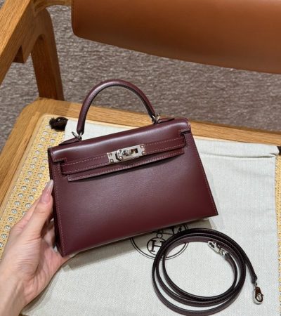 Replica Hermes Kelly Rouge Box Silver - high-accuracy replica luxury purse