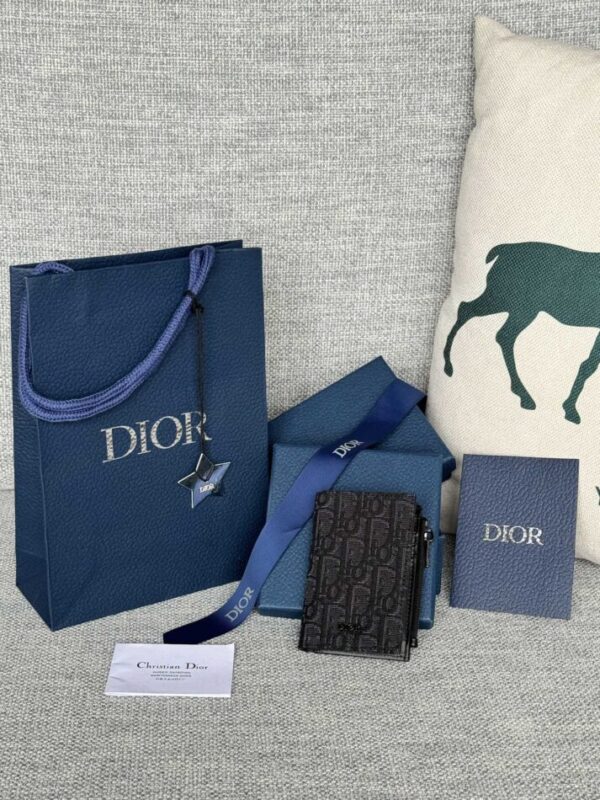 Replica Dior Zipper Card Holder Black 1 Replica Dior Zipper Card Holder Black - high-accuracy replica luxury purse
